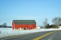 Red Barn, Winter, Country Road