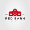 red barn farm house logo vector illustration design Royalty Free Stock Photo