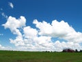 Red Barn, Fluffy clouds2 Royalty Free Stock Photo