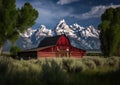 Red Barn in the Grand Cine Mountains