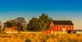 Red barn and house in Gettysburg, Pennsylvania.