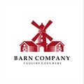 Red Barn Logo Template. Farm Vector Design Royalty Free Stock Photo