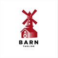 Red Barn Logo Template. Farm Vector Design Royalty Free Stock Photo