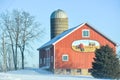 Red Barn with Mural of Tractor and Barn