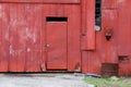 Red barn old abandoned farm building door Royalty Free Stock Photo