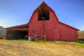 Red Barn in Oregon Farmland Royalty Free Stock Photo