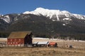 Red Barn Outbuilding Mountain Ranch Homestead Western United Sta