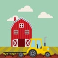 red barn over farm landscape Royalty Free Stock Photo