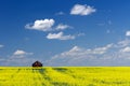 Red Barn Prairie Canola Field Royalty Free Stock Photo