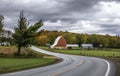 Red Barn by the scenic byway 119 near Harbor springs in Michigan Royalty Free Stock Photo