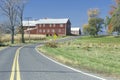 A red barn and scenic route 9G in the Hudson River Valley, NY Royalty Free Stock Photo