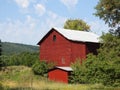 Iconic Red barn in Seneca County Wine Country in the NYS FingerLakes Royalty Free Stock Photo