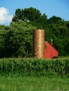 Red Barn and Silo Royalty Free Stock Photo