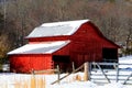 Red Barn In Snow Royalty Free Stock Photo
