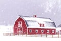 Red Barn in the Snow Royalty Free Stock Photo