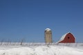 Red Barn in Snow Royalty Free Stock Photo