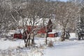 Red Barn in Snow