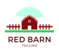 Red barn vector logo template design Royalty Free Stock Photo