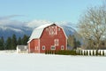 Red Barn Winter Royalty Free Stock Photo