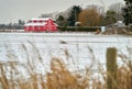 Red Barn Winter Snow Royalty Free Stock Photo