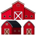 Red barns in three designs