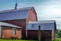 Red Barns, Weathered, Weather Vane Royalty Free Stock Photo