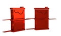 Red Barrel oil leak icon isolated on transparent background.