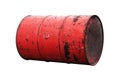 Red Barrel Oil rust old isolated on white background Royalty Free Stock Photo