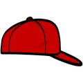 Red Baseball Cap Hat Drawing Vector Illustration Royalty Free Stock Photo