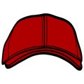 Red Baseball Cap Hat Illustration Royalty Free Stock Photo