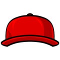 Red Baseball Cap Snapback Red Hat Drawing Vector Illustration