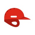 Red baseball helmet flat icon Royalty Free Stock Photo