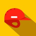 Red baseball helmet flat icon Royalty Free Stock Photo