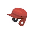 Red baseball helmet icon, cartoon style Royalty Free Stock Photo