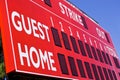 Red Baseball Scoreboard Royalty Free Stock Photo