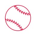 red baseball stitch Popular outdoor sporting events Royalty Free Stock Photo