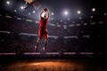 Red Basketball player in action Royalty Free Stock Photo