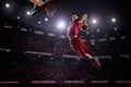 Red Basketball player in action Royalty Free Stock Photo