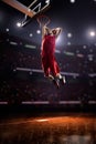 Red Basketball player in action Royalty Free Stock Photo