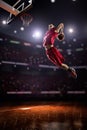 Red Basketball player in action