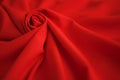 Red batiste made of cotton. sample of red soft fabric with pleats. Top view Royalty Free Stock Photo