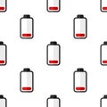 Red Battery Energy Seamless Pattern