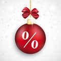 Red Bauble Percent Christmas Sale