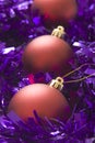 Red Baubles in tinsel Royalty Free Stock Photo