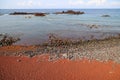 The red beach of Barro Vermelho, island of Graciosa, Azores