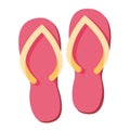 Red beach flip-flops. Isolated on a white background Royalty Free Stock Photo