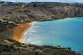 The red beach in Malta island Gozo Ramla Bay