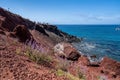 Red Beach of Santorini with its volcanic rocks, Greece Royalty Free Stock Photo