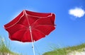 Red beach umbrella Royalty Free Stock Photo