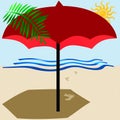 Red beach umbrella Royalty Free Stock Photo